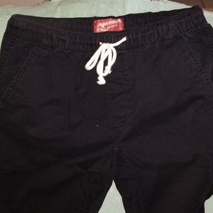 Men's black or khaki drawstring joggers